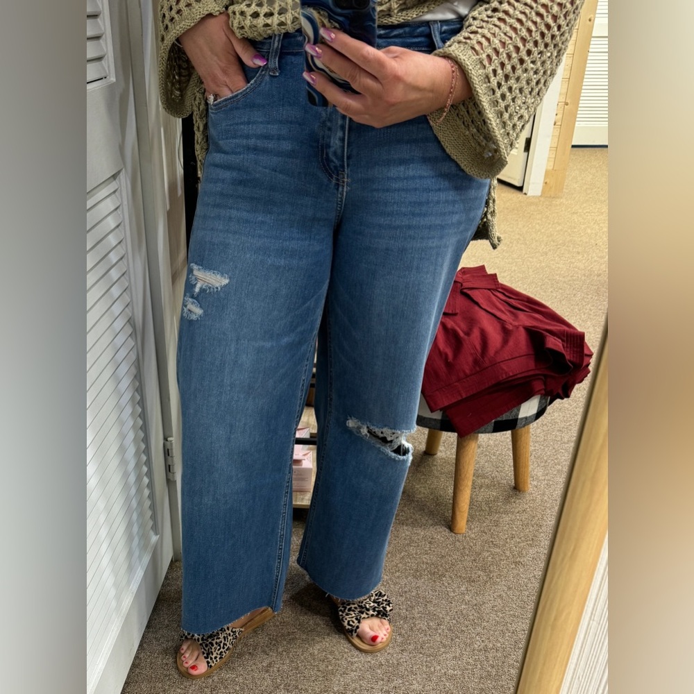 Nwt Olivia wide leg vervet distressed denim nwt - Picture 5 of 15